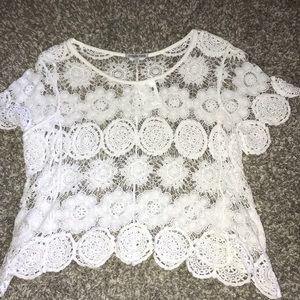 Lace Crop Top Shirt